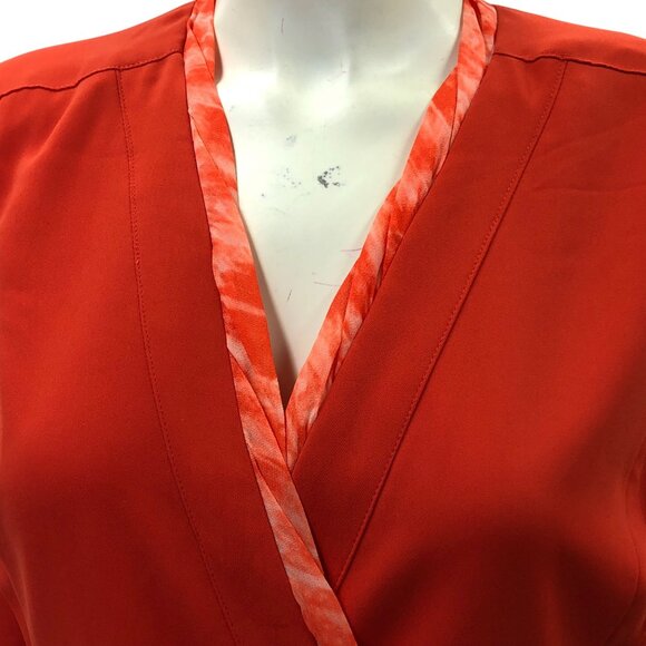 Cabi Wrap-Style Blazer top 3/4 Sleeves & Satin Trim Peplum Design 4 NWT - Picture 5 of 8